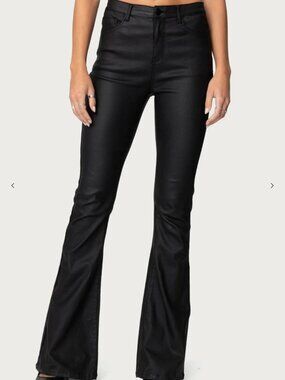 Luna Faux Leather Flare Jeans